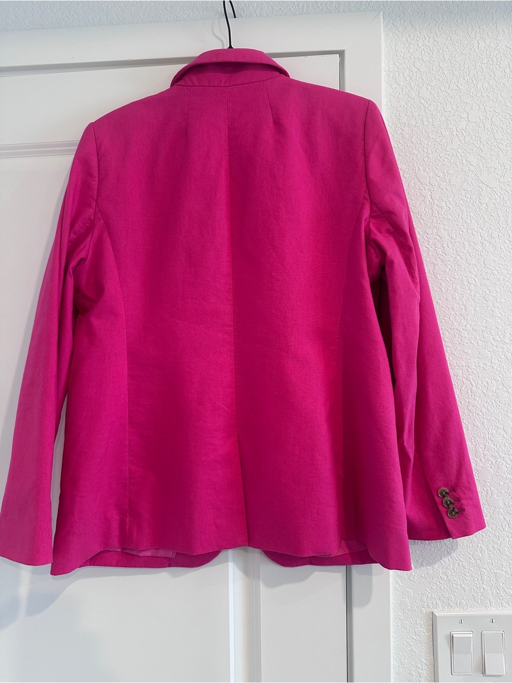 J.Crew Hot Pink Blazer One Button Size 14 Career Fuchsia - Picture 4 of 6